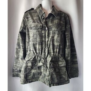 Buffalo David Bitton Medium Camo Green Utility Casual Outdoor‎ Statement Jacket